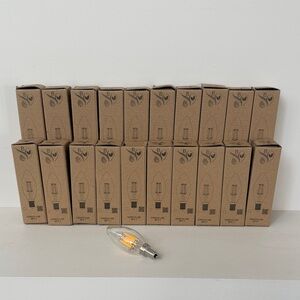 20 LED Amber Filament Candelabra Bulbs (C35, E12) with clear glass